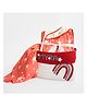 Yellow Doodle Crowns Organic Cotton Welcome Baby Gift Basket - Red