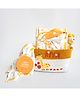 Yellow Doodle Baby Giraffe Organic Cotton Welcome Baby Gift Basket - Yellow