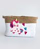Yellow Doodle Unicorn Dreams Medium Organic Cotton Rope Basket - Multicolour