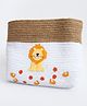 Yellow Doodle Baby Animals Large Organic Cotton Rope Basket - Multicolour