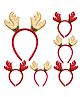 Fiddlerz Christmas  Headband Antlers Ear Hair Hoop For Kids Red - Pack of 12