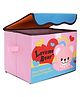 Pokory Wooden Multipurpose Foldable Toy Storage Box with Lid - Multicolour