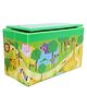 Pokory Wooden Multipurpose Foldable Toy Storage Box with Lid - Green Yellow
