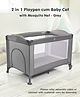 Babyhug Amaze Playpen cum Travel Cot With Mattress & Mosquito Net - Grey