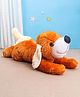 IR Sleeping Fluffy Dog Brown & Cream - Length 25 cm