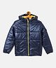 OKANE Full Sleeves Padded Jacket with Hood  - Navy