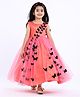 Li&Li BOUTIQUE Sleeveless Butterfly Applique Flared Gown - Coral