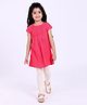 Babyhug Half Sleeves Corduroy Frock Solid - Coral Pink