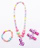 Jewelz Combo Of Beads Unicorn Pendant Necklace With Bracelet & Hair Clips - Multi Color