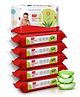 LuvLap Aloe Vera Baby Wipes with Fliptop Lid, Paraben-Free, Soft & Thick Baby Wipes, 72/Pack, Pack of 6  Green
