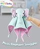 Intellibaby Premium Plush Elephant Snuggler | Soft Cuddly Security Blanket for Babies | Comforter Stuffed Toy | Ideal for Boys & Girls | Blue|Perfect Gift for Babies