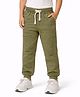 Zion Boys Full Length Solid Track Pants- Green