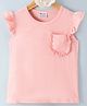 Kookie Kids Short Frill Sleeves Textured Top - Light Orange