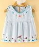 Kookie Kids Sleeveless Checks Top Butterfly Print - Blue