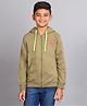 Zion Boys Full Sleeves Flag Embroidered Hooded Jacket - Maroon