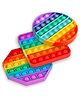 Enorme Round Square Xexagone Shape Pop Bubble Stress Relieving Silicone Pop It Fidget Toy Pack of 3 - Multicolor