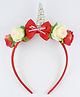 Asthetika Flower & Unicorn Horn Hair Band - Red & White