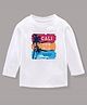 KAVEE 100% Cotton Bio Washed Full Sleeves California Print Tee - White