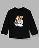 KAVEE 100% Cotton Biowashed Full Sleeves Tiger Print Tee - Black