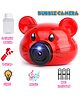 Fiddlerz Camera Shaped Bubble Machine With Light & Music 2 Bubble Solution Bottles - Red