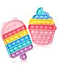 Fiddlerz Icecream and Cupcake Shaped Pop Bubble Stress Relieving Silicone Pop It Fidget Toy Pack of 2 - Multicolor