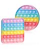 Fiddlerz Square and Round Shaped Pop Bubble Stress Relieving Silicone Pop It Fidget Toy Pack of 2 - Multicolor