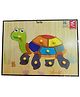 WISSEN Turtle Shape Learning Wooden Knob Puzzle Multicolor - 8 Pieces