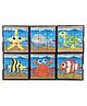 WISSEN Wooden Aquatic Animal Jigsaw Puzzle Multicolor Set of 6 - 9 Piece Each