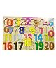 WISSEN Wooden Numbers Learning Educational Knob Tray Multicolor - 21 Pieces