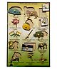 WISSEN Wooden National Symbols Learning Educational Knob Tray Multicolor - 16 Pieces