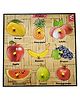 WISSEN Wooden Fruit Learning Educational Knob Tray Multicolor - 16 Pieces