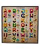 WISSEN Wooden Capital Alphabet Knob and Peg Puzzle Multicolor - 26 Pieces