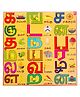 WISSEN Wooden Tamil Letter Train Shape Knob Peg Puzzle - 18 Pieces