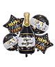 AMFIN (Pack of 5) Champange Foil Balloon / Happy New Year 2022 / Happy New Year Decoration / 2022 Decoration / Happy New Year 2022 Party Decoration / 2022 Decoration kit
