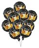 Amfin Crown Themed Foil Balloons Black - Pack of 10 