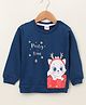 Babyhug Full Sleeves Sweatshirt Kitten Print - Navy