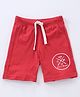 Lazy Bones Above Knee Length Shorts Text Graphic - Maroon