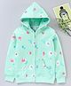 Smarty Girls Full Sleeves Hooded Sweatshirt Floral Print - Green