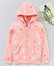 Smarty Full Sleeves Hooded Sweatshirt Floral Print - Peach