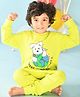 Anthrilo Full Sleeves Dog Print Sweatshirt With Joggers - Lemon Yellow