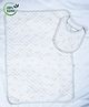 COCOON ORGANICS 100% Organic Cotton Premium Soft Bunny Print Blanket With Bib - White