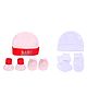 The Little Lookers Cotton Cap Mitten and Booties Set Pack of 2 - Red White