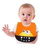 The Little Lookers Silicone Waterproof Feeding Bib With Adjustable Strap - Orange