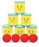 SafSof Amussing Toss Cans With Balls - Yellow And Red
