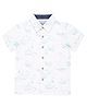 Young Birds Half Sleeves Dolphin Print Shirt - Light Blue