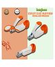 Baybee Deluxe Nail Clippers with Magnifying Glass - Orange