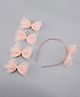 Pine Kids Free Size Hair Band and Rubber Bands Set of 5 - Peach