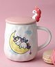 A Vintage Affair Moon Printed Unicorn Ceramic Mug With Lid Multicolour - 350 ml