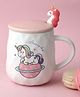 A Vintage Affair Saturn Printed Ceramic Unicorn Mug With Lid Multicolour - 350 ml