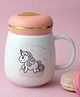 A Vintage Affair Cloud Printed Ceramic Unicorn Mason Jar Mug With Lid Multicolour - 400 ml